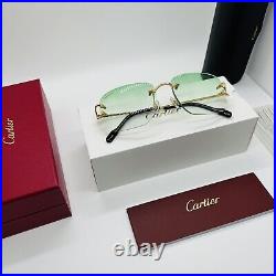 Vintage Cartier C Decor StainlessSteel Golden Rimless Sunglasses