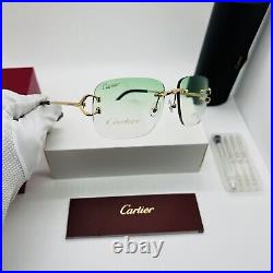 Vintage Cartier C Decor StainlessSteel Golden Rimless Sunglasses