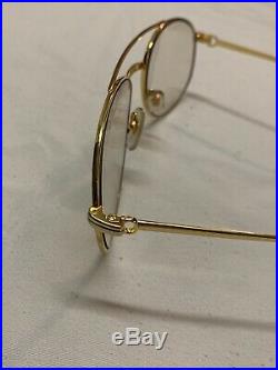 Vintage Cartier Driver Aviator Eyeglasses Gold Plated 60mm France RARE