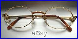 Vintage Cartier Eyeglass Frames Oval Brushed Pale Gold Authentic 50-20-135