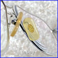 Vintage Cartier Eyeglasses Eyewear Tank Silver Frame 59-12-135 with Box