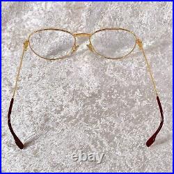 Vintage Cartier Eyeglasses Louis Sapphire Gold Finished Frame 55-18-135 withPouch