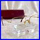 Vintage Cartier Eyeglasses Trinity Gold Half Rim 55-18-140 withLeather Carry Pouch