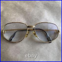 Vintage Cartier Eyeglasses Trinity Gold x Blue 130 must de Cartier Case bk22