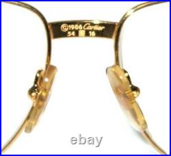 Vintage Cartier France Romance Prescription Eyeglasses LC Gold 58-16mm withBox COA