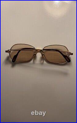 Vintage Cartier Glasses Prescription Gold Hardware 56-17-135 Made In France