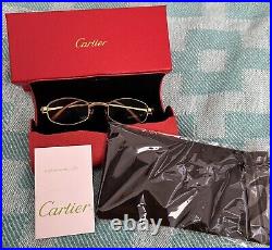 Vintage Cartier Gold Brushed Ginger Octagonal Eyeglasses 140 Made In France 80s