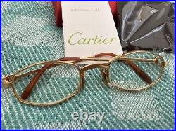 Vintage Cartier Gold Brushed Ginger Octagonal Eyeglasses 140 Made In France 80s