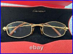 Vintage Cartier Gold Brushed Ginger Octagonal Eyeglasses 140 Made In France 80s