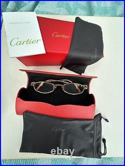 Vintage Cartier Gold Brushed Ginger Octagonal Eyeglasses 140 Made In France 80s