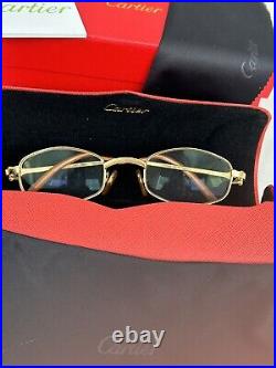 Vintage Cartier Gold Brushed Ginger Octagonal Eyeglasses 140 Made In France 80s