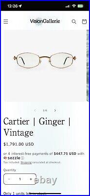 Vintage Cartier Gold Brushed Ginger Octagonal Eyeglasses 140 Made In France 80s