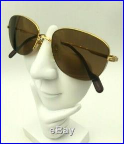 Vintage Cartier Gold Metal Oval Half-Rimmed Sunglasses Eyeglasses Frames France