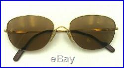 Vintage Cartier Gold Metal Oval Half-Rimmed Sunglasses Eyeglasses Frames France