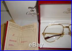 Vintage Cartier LOUIS Clear Lens Gold Glasses 59/16 135 SET Box