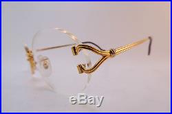 Vintage Cartier Paris 24K gold filled eyeglasses frames 18. 130 sl # 240517 NOS