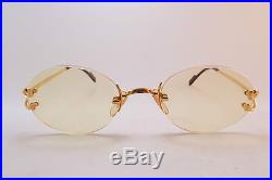 Vintage Cartier Paris eyeglasses frames 24K gold filled rimless serial 2236198