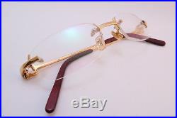 Vintage Cartier Paris eyeglasses frames 24K gold filled rimless serial 280081