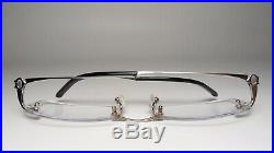 Vintage Cartier Rimless Silver Tone Sunglasses Eyeglasses Frames Black Gemstones