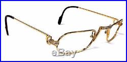 Vintage Cartier Romance 2-Tone Gold-Plated Designer Eye Glasses Frames 50-24-140