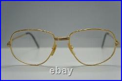 Vintage Cartier Romance Louis 58mm Eyewear Eyeglasses Frame Gold Plated France