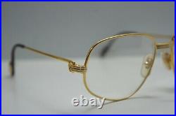 Vintage Cartier Romance Louis 58mm Eyewear Eyeglasses Frame Gold Plated France
