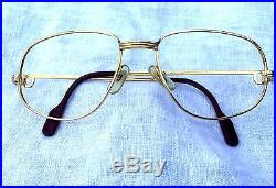 Vintage Cartier Romance Louis eyeglass frames, metal, gold, 1980's. Weekend Sale