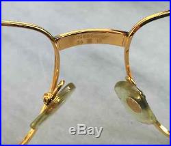 Vintage Cartier Romance Louis eyeglass frames, metal, gold, 1980's. Weekend Sale