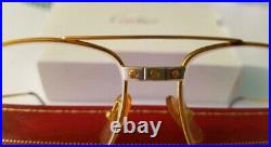 Vintage Cartier Romance Santos eyeglasses 22K heavy gold plated 56-16mm