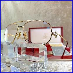 Vintage Cartier Sunglasses Eyeglasses Santos 18K Gold 56-16-135 with Case & Papers
