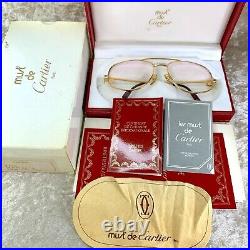 Vintage Cartier Sunglasses Eyeglasses Santos 18K Gold 56-16-135 with Case & Papers