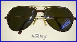 Vintage Cartier Vendome Laque Bordeaux Large Aviator Gold Plated Mens Eyeglasses