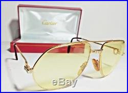 Vintage Cartier Vendome Santos Aviator Eyeglasses James Bond 18K Gold Plated
