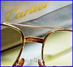 Vintage Cartier Vendome Santos Aviator Eyeglasses James Bond 18K Gold Plated