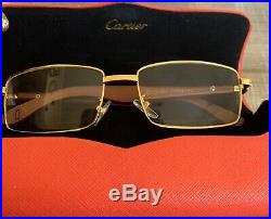 Vintage Cartier Wooden Eyeglasses With case