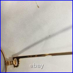 Vintage Cartier eyeglasses teardrop 54 16 Gold frame from Japan free shipping