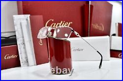 Vintage Cartier rectangular sunglasses Platinum frame glasses décor C eyeglasses