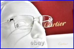 Vintage Cartier rectangular sunglasses Platinum frame glasses décor C eyeglasses