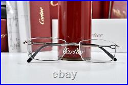 Vintage Cartier rectangular sunglasses Platinum frame glasses décor C eyeglasses