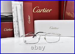 Vintage Cartier rectangular sunglasses Platinum frame glasses décor C eyeglasses