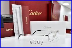 Vintage Cartier rectangular sunglasses Platinum frame glasses décor C eyeglasses