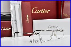 Vintage Cartier rectangular sunglasses Platinum frame glasses décor C eyeglasses