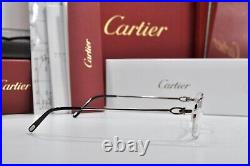 Vintage Cartier rectangular sunglasses Platinum frame glasses décor C eyeglasses