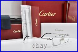 Vintage Cartier rectangular sunglasses Platinum frame glasses décor C eyeglasses