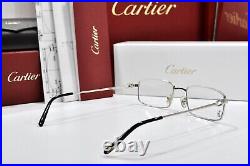 Vintage Cartier rectangular sunglasses Platinum frame glasses décor C eyeglasses