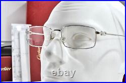 Vintage Cartier rectangular sunglasses Platinum frame glasses décor C eyeglasses