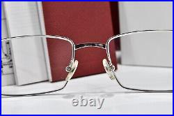 Vintage Cartier rectangular sunglasses Platinum frame glasses décor C eyeglasses