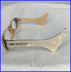 Vintage Cat Eye Eyeglass Frames Swank Cream France 1950s Eyeglasses Small Short