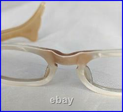 Vintage Cat Eye Eyeglass Half Frames Swank Cream France 1950s Eyeglasses Winged