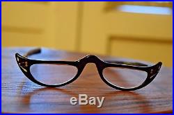 Vintage Cat Eye Eyeglasses Frames Women's Glasses Black 46 22 Paris